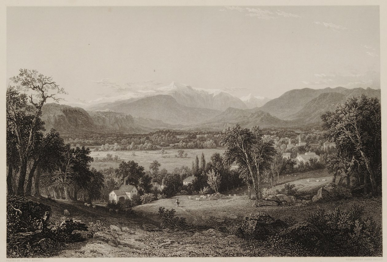 Mount Washington vanuit de vallei van Conway, naar John F. Kensett, gegraveerd door James Smillie, gedrukt door J. Dalton door James David Smillie