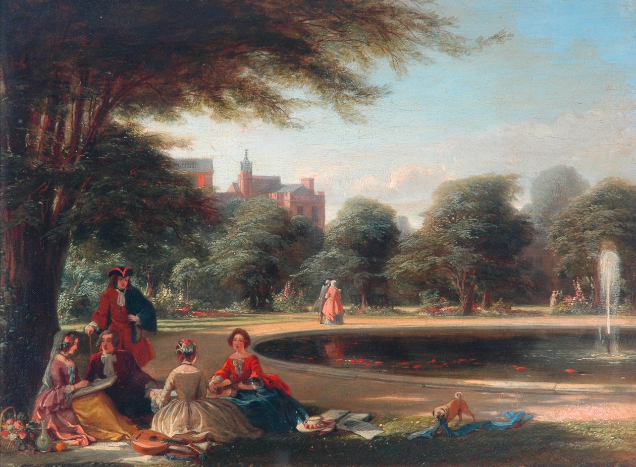 Hampton Court, de fontein door James Digman Wingfield