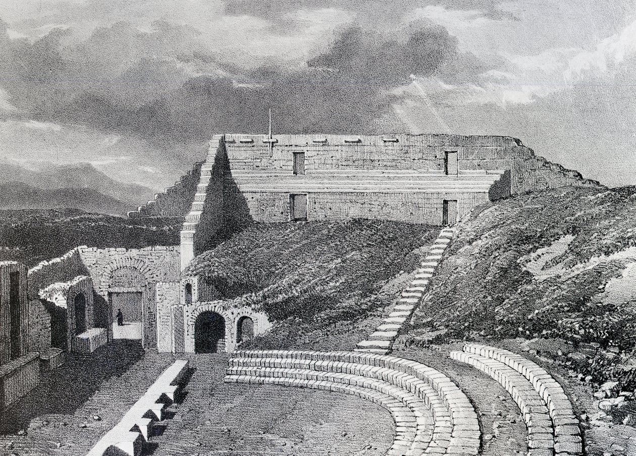 Tragisch theater, 1828 door James Duffield Harding