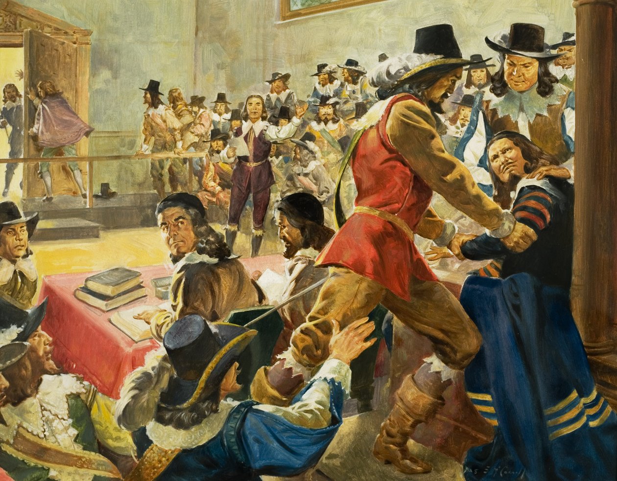 Arrestatie van voorzitter in het Lagerhuis (gouache op papier0 door James Edwin McConnell