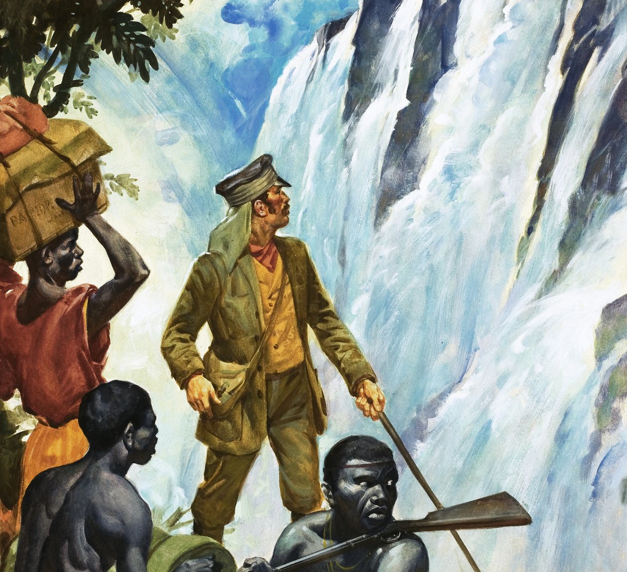 David Livingstone ontdekt de Victoria Watervallen door James Edwin McConnell
