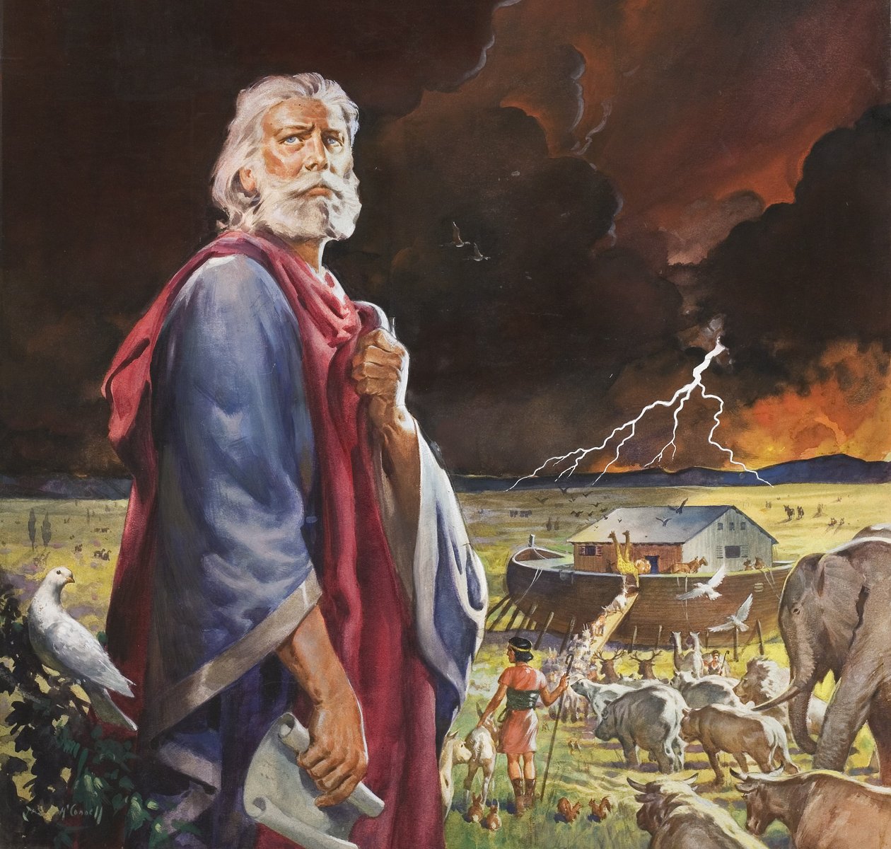 Ark van Noach (gouache op papier) door James Edwin McConnell