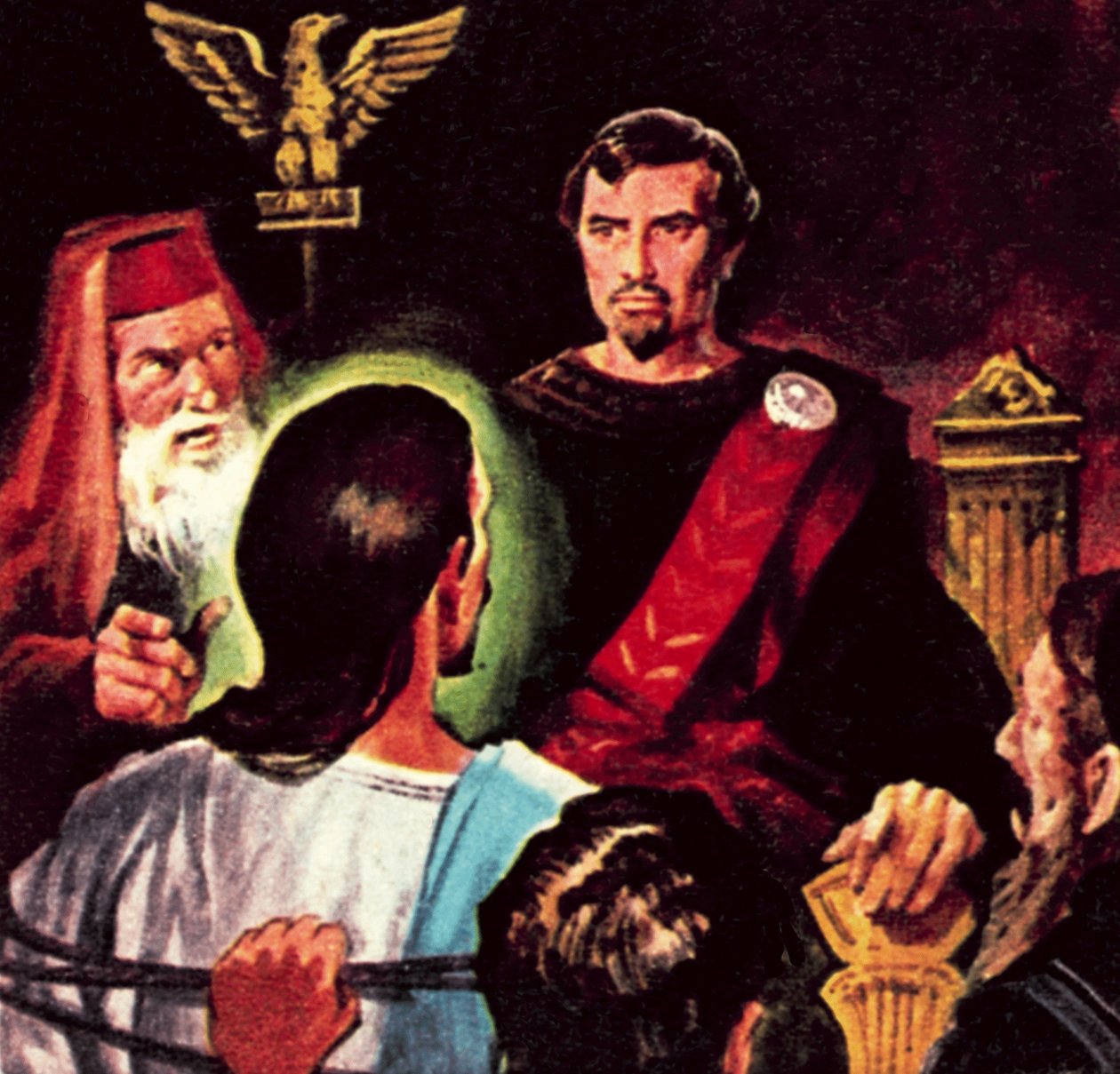 Pontius Pilatus in een vonnis over Jezus Christus door James Edwin McConnell