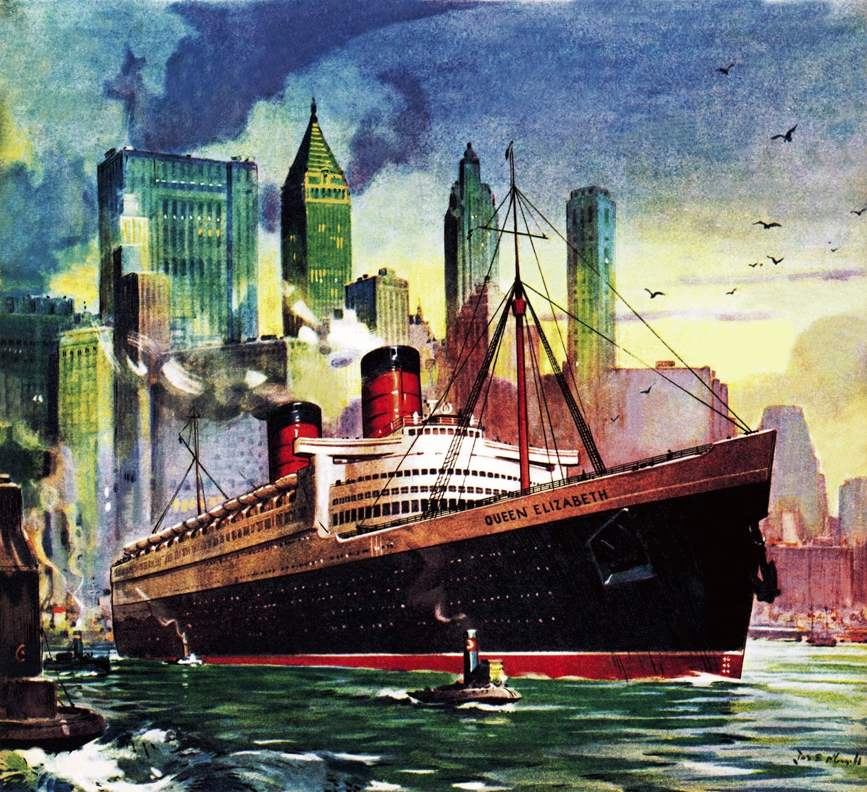 RMS Queen Elizabeth door James Edwin McConnell