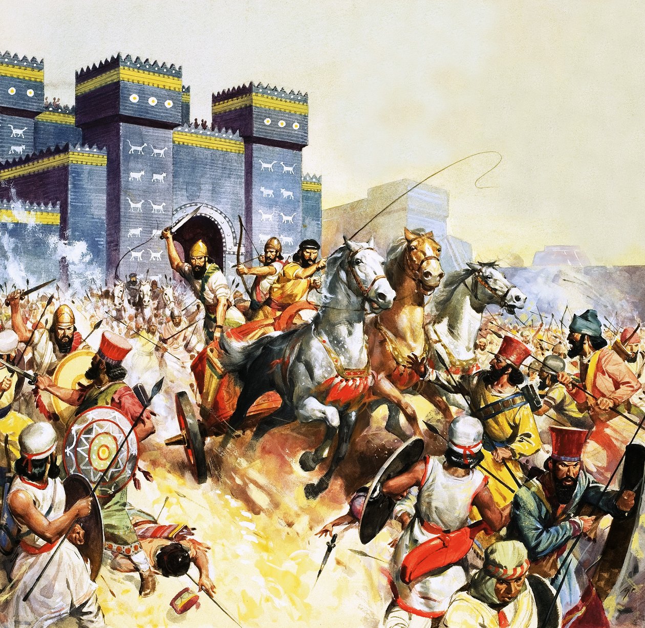 Zopyrus valt de Perzen aan buiten de muren van Babylon door James Edwin McConnell