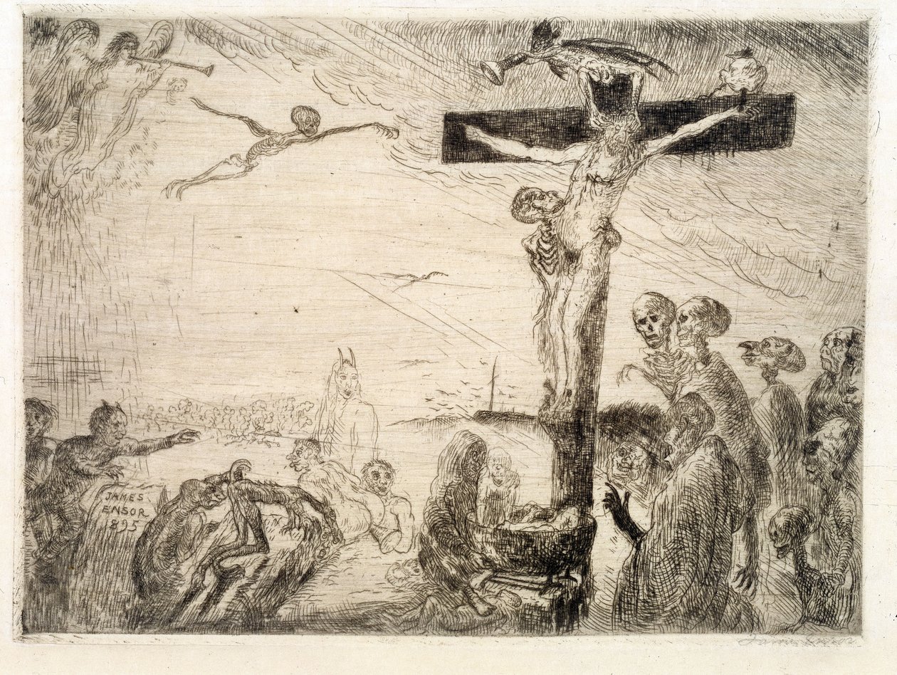 Christus gekweld door de duivels door James Ensor