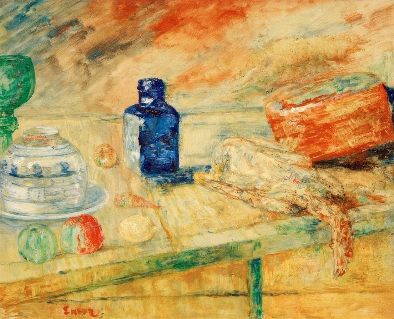 De blauwe flacon door James Sidney Ensor