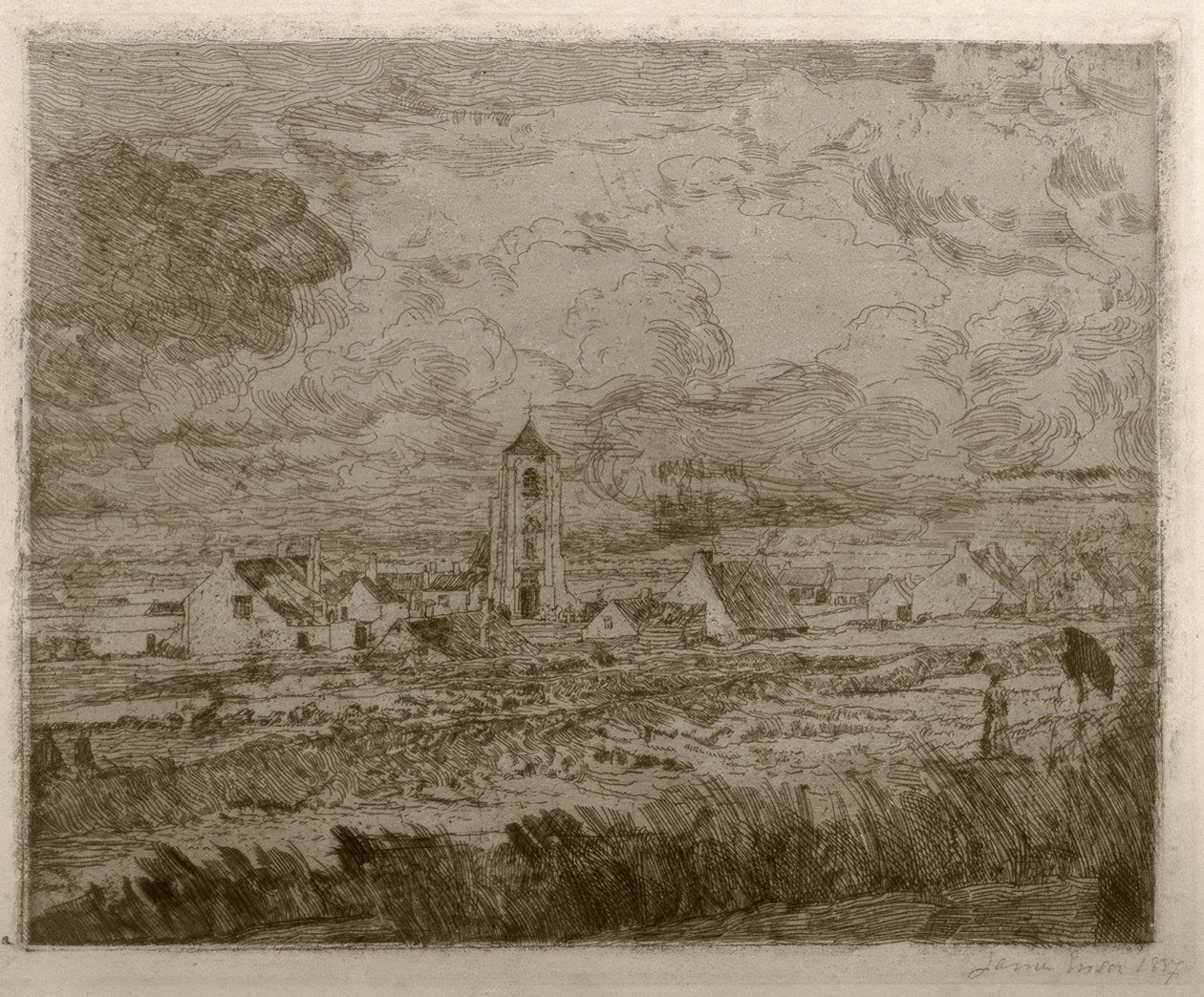 Groot uitzicht op Mariakerke door James Sidney Ensor
