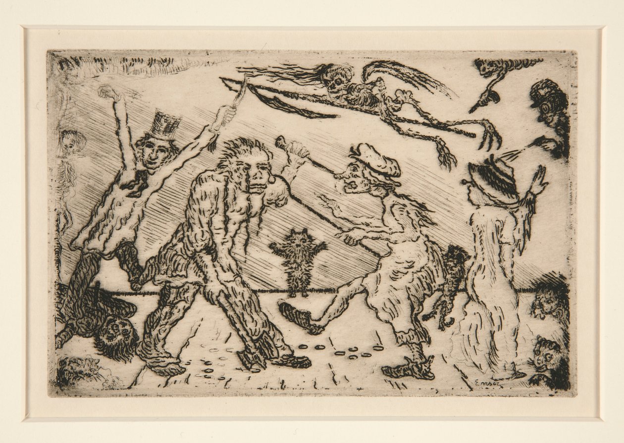 De woede, uit de portfolio Les p?ch?s capitaux (De Dodelijke Zonden) door James Ensor