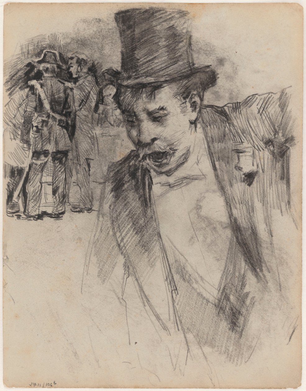 Man met hoge hoed door James Ensor