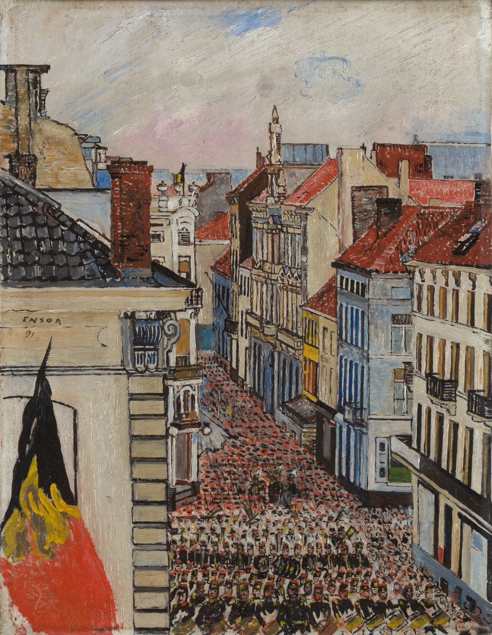 Music in the Vlaanderenstraat door James Ensor