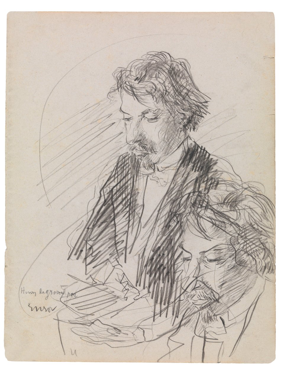 Portret van de kunstenaar Henry De Groux door James Ensor