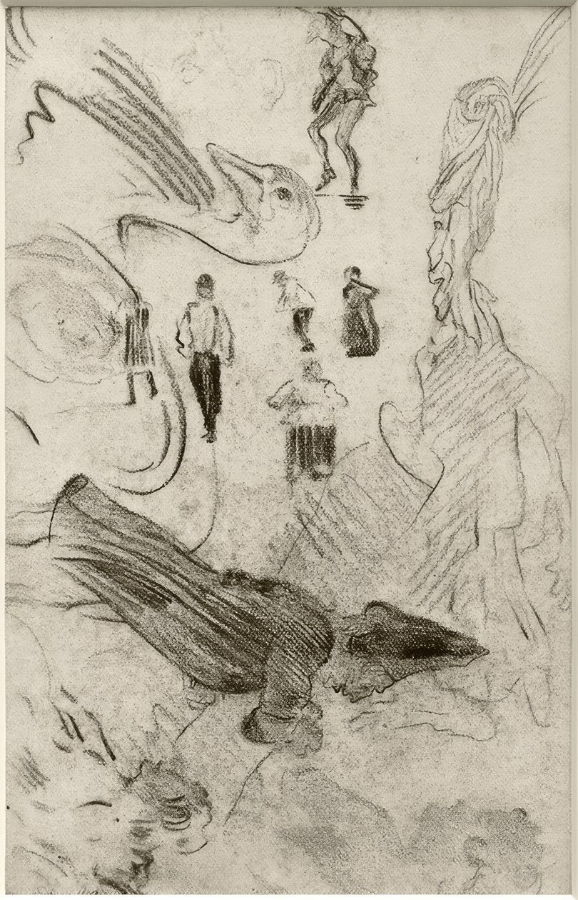 Silhouetten en groteske figuren door James Sidney Ensor