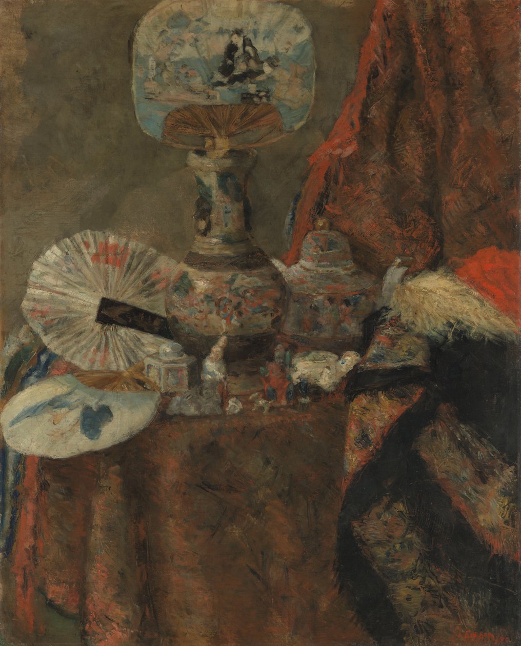Stilleven met chinoiserieën door James Ensor