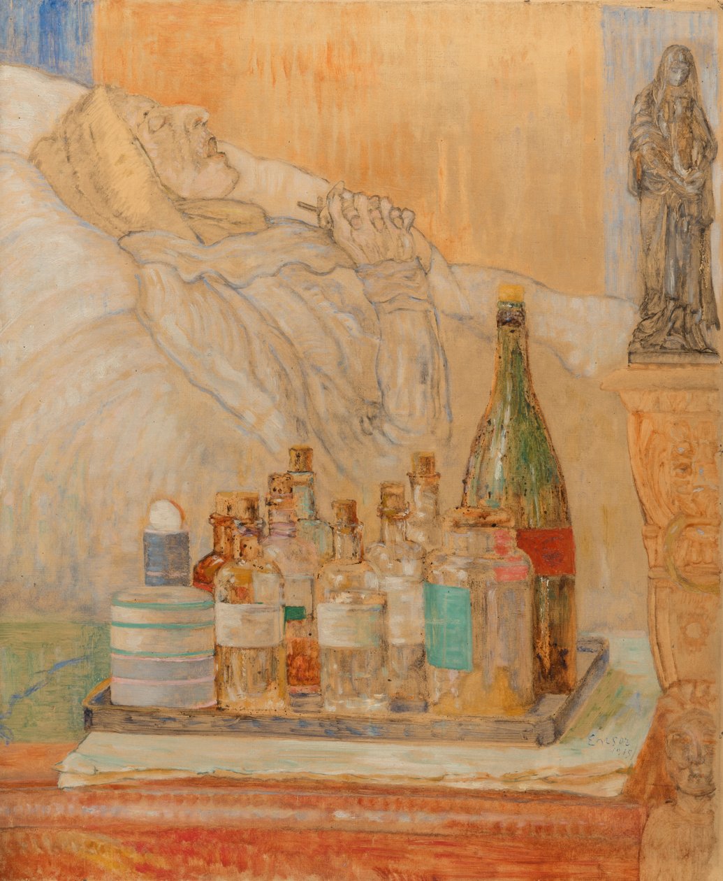 De moeder van de kunstenaar na haar overlijden door James Ensor