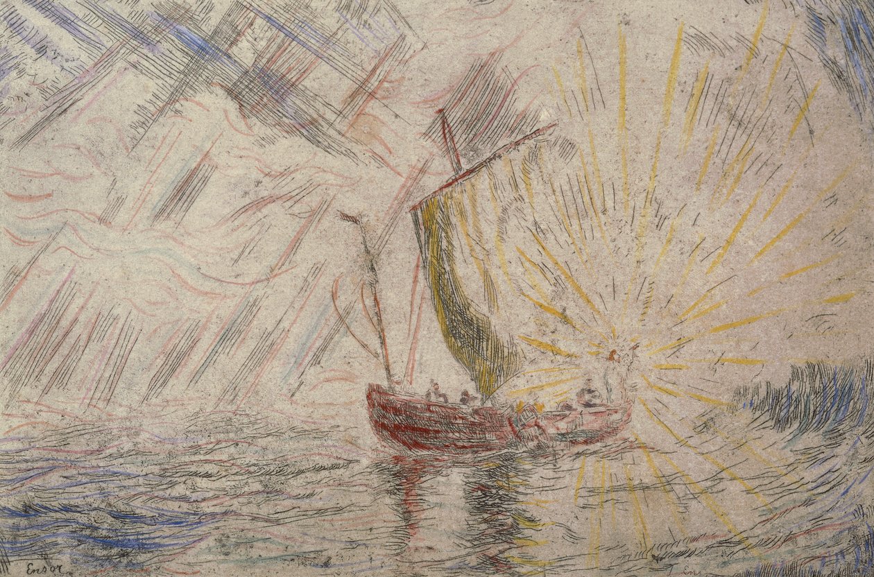 De Christus kalmeert de storm door James Ensor