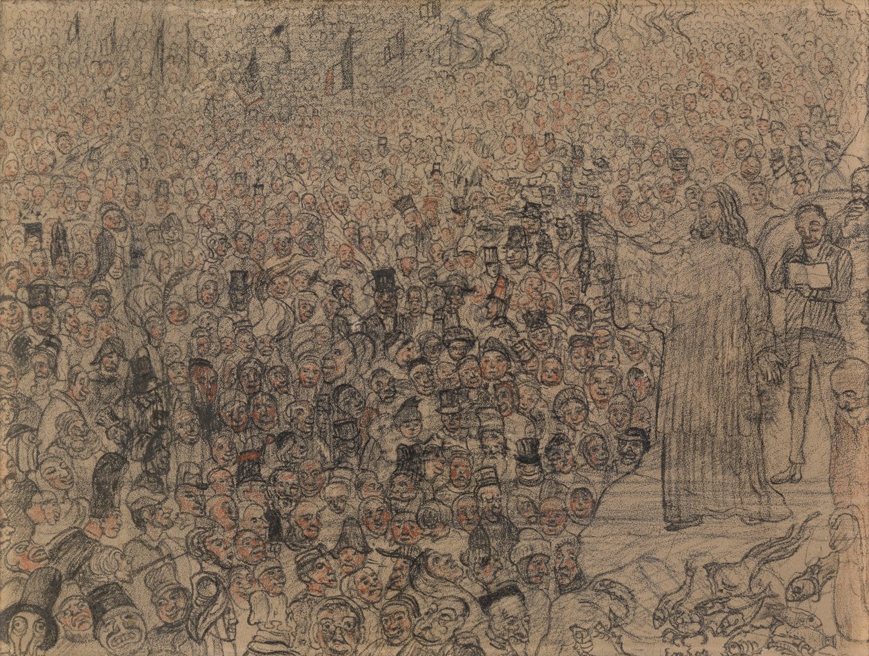 De wondervolle vermenigvuldiging van de vissen door James Ensor