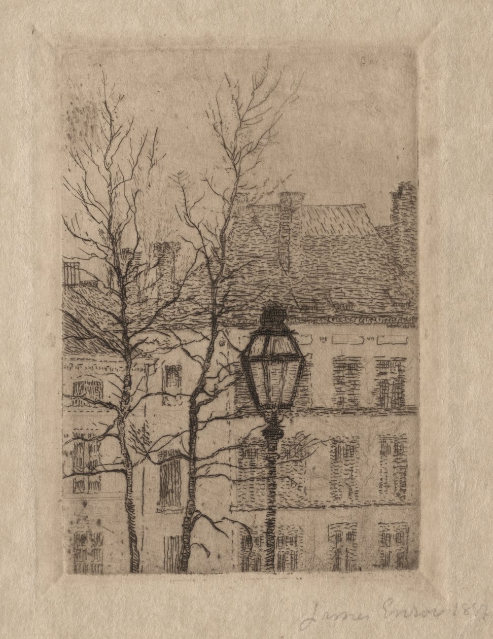 De straatlantaarn door James Ensor