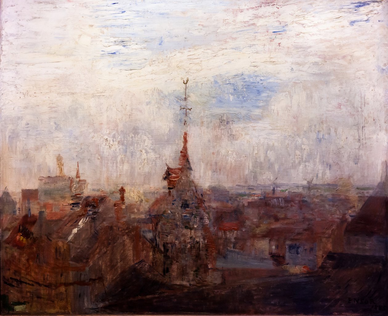 De daken van Oostende door James Ensor