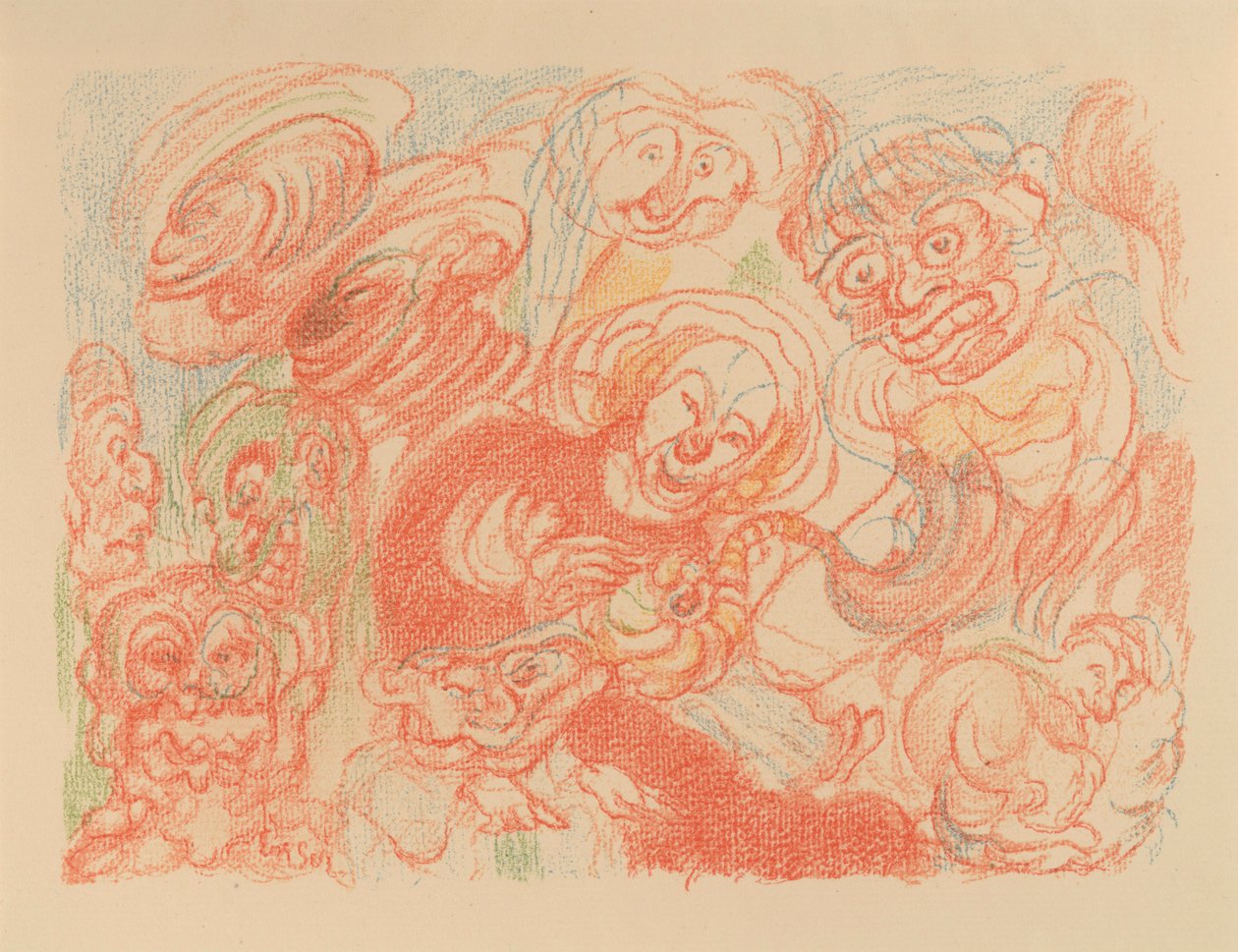 Die Heilige Familie (aus: Szenen aus dem Leben Christi) door James Ensor