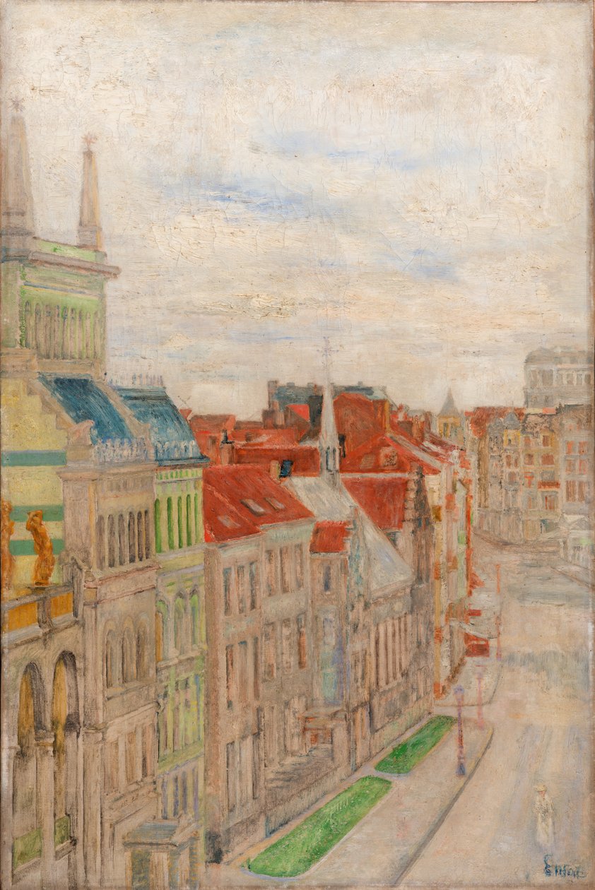 Uitzicht op de Van Iseghemlaan door James Ensor