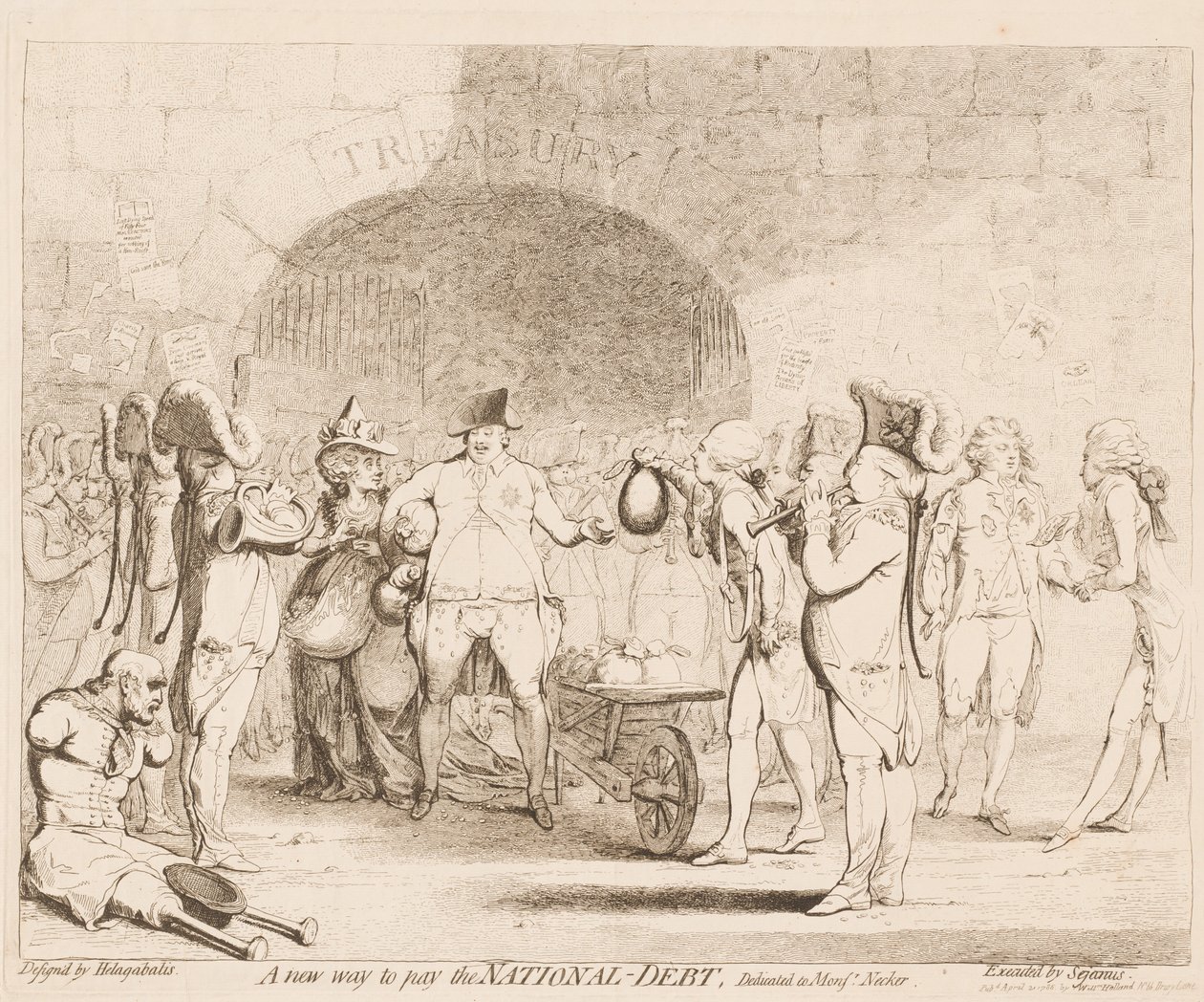 Een nieuwe manier om de nationale schuld te betalen door James Gillray