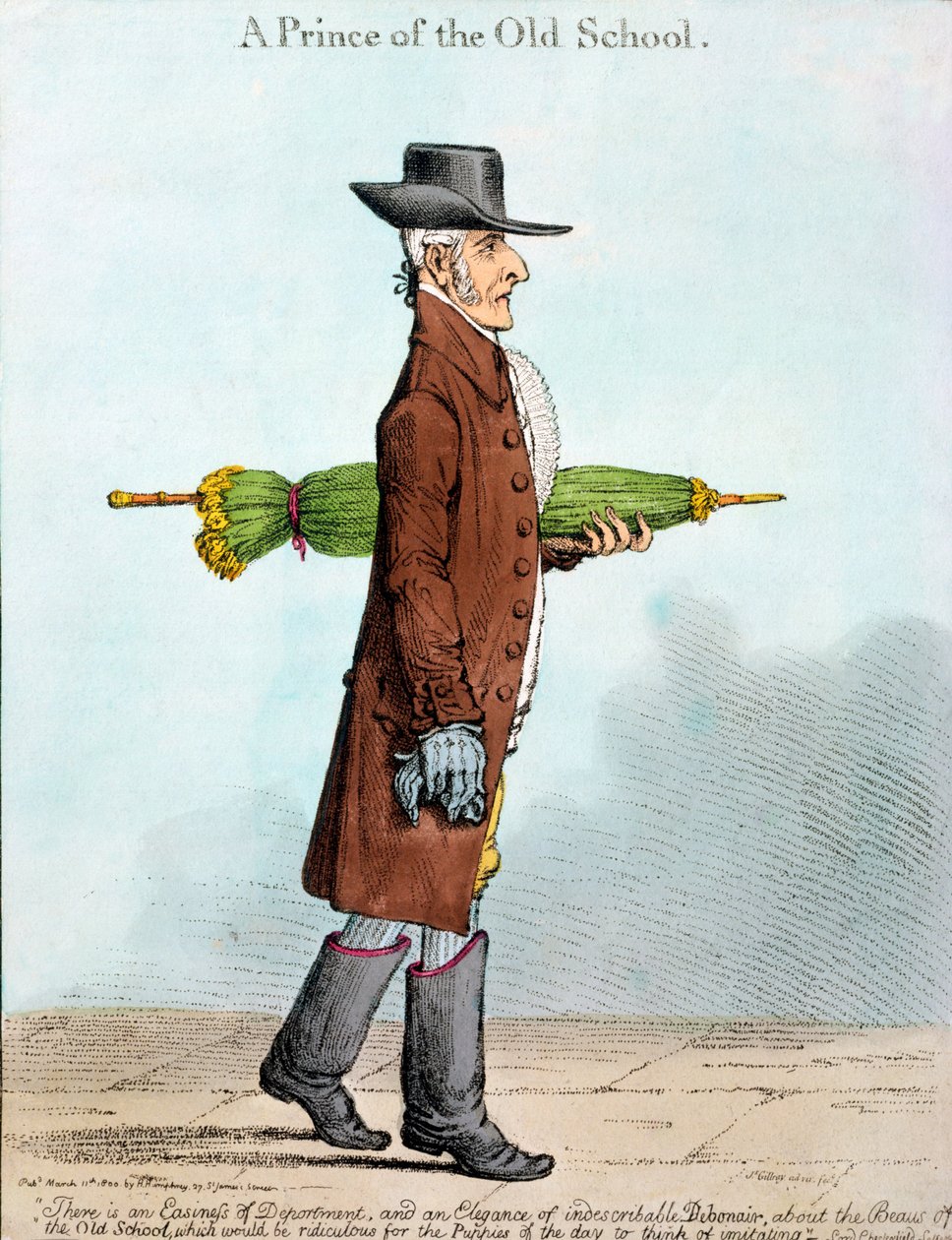 Een Prins van de Oude School, gepubliceerd door Hannah Humphrey in 1800 door James Gillray