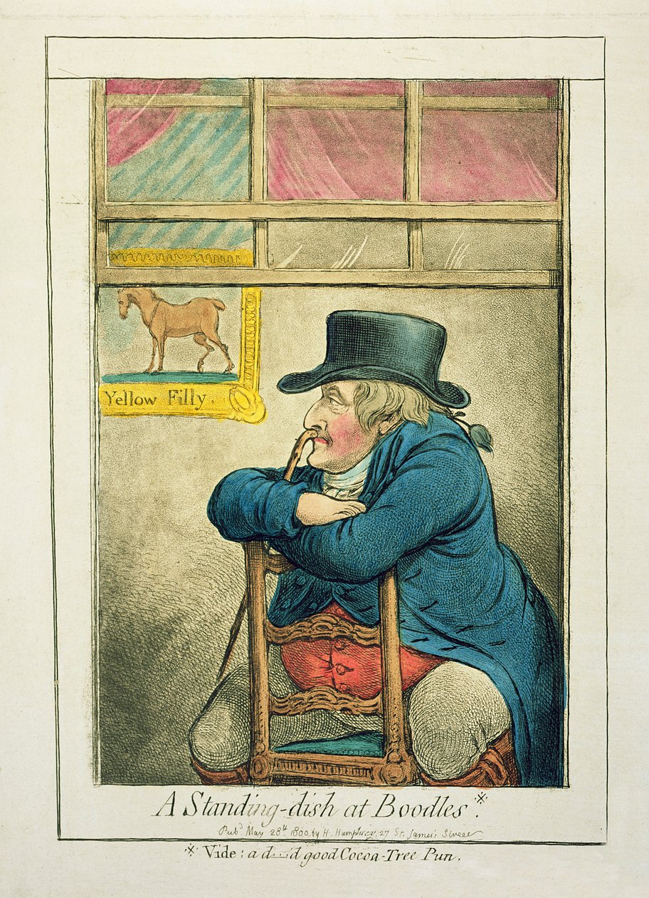 Een Staande Schotel bij Boodles, uitgegeven door Hannah Humphrey, 1800 door James Gillray