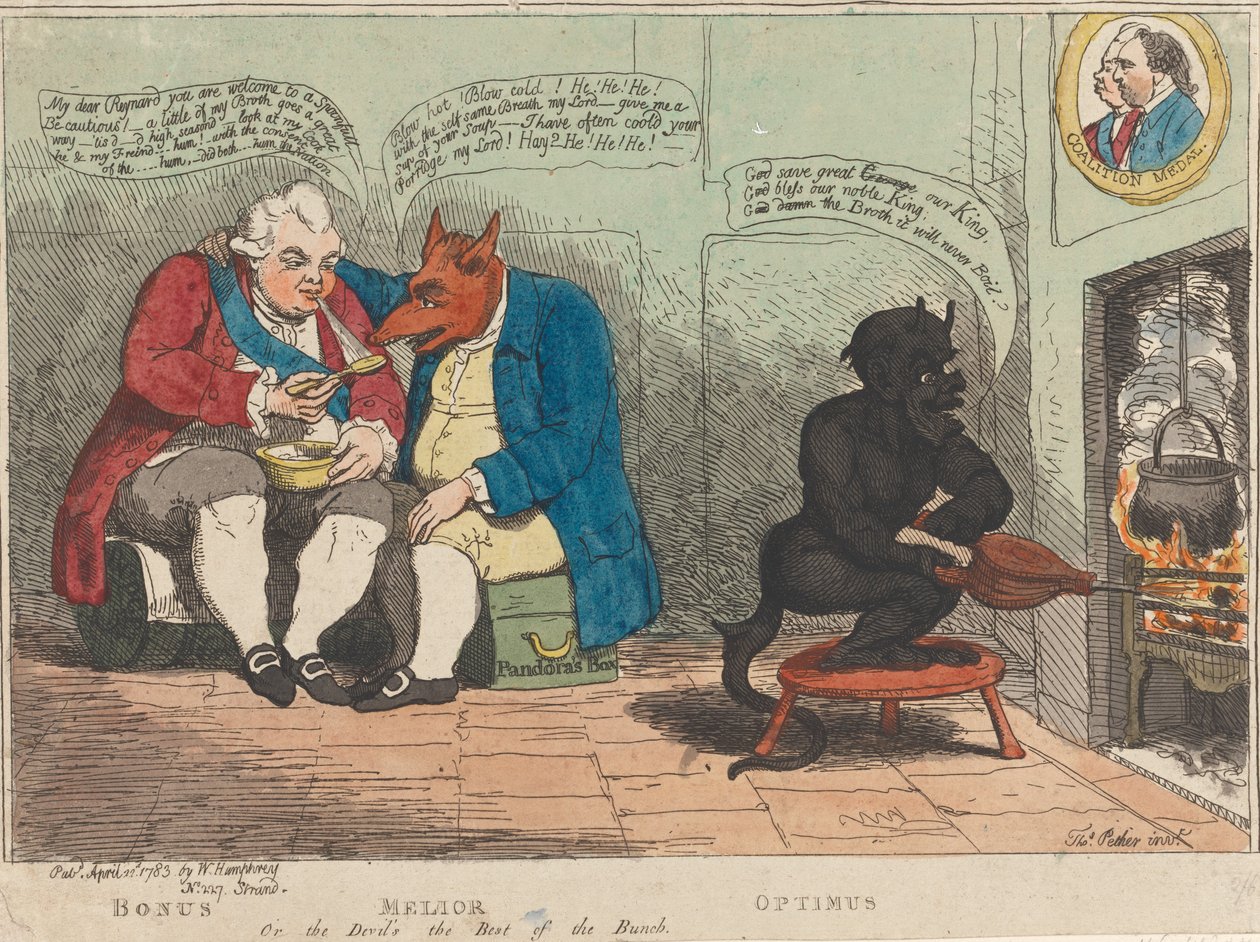 Bonus - Melior - Optimus, oder der Teufel ist der Beste der Gruppe door James Gillray