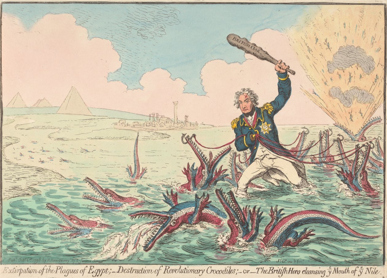 Uitroeiing van de plagen van Egypte door James Gillray