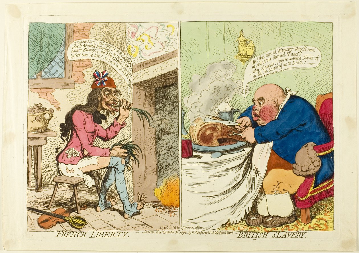 Franse vrijheid, Britse slavernij door James Gillray