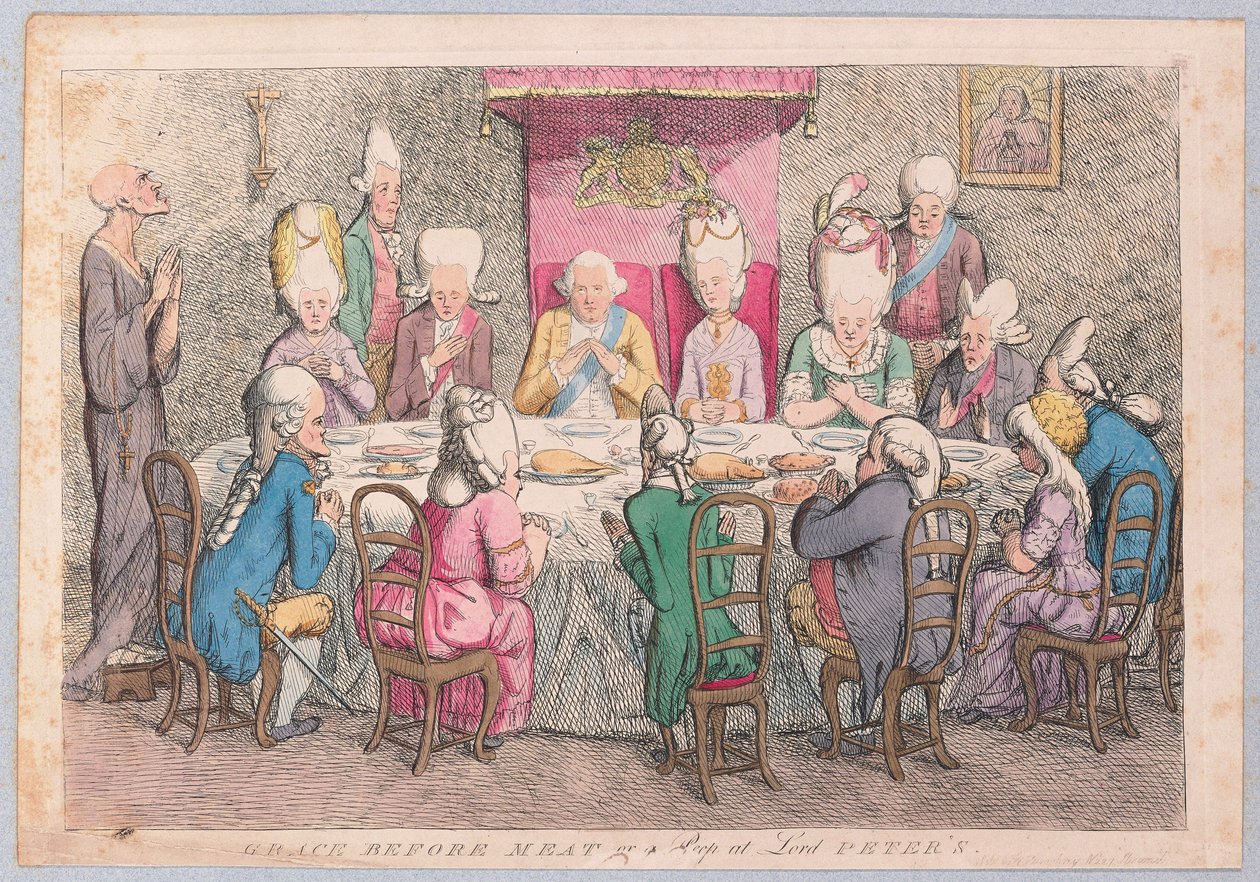 Genade voor de Maaltijd of een Glimp van Lord Peters door James Gillray