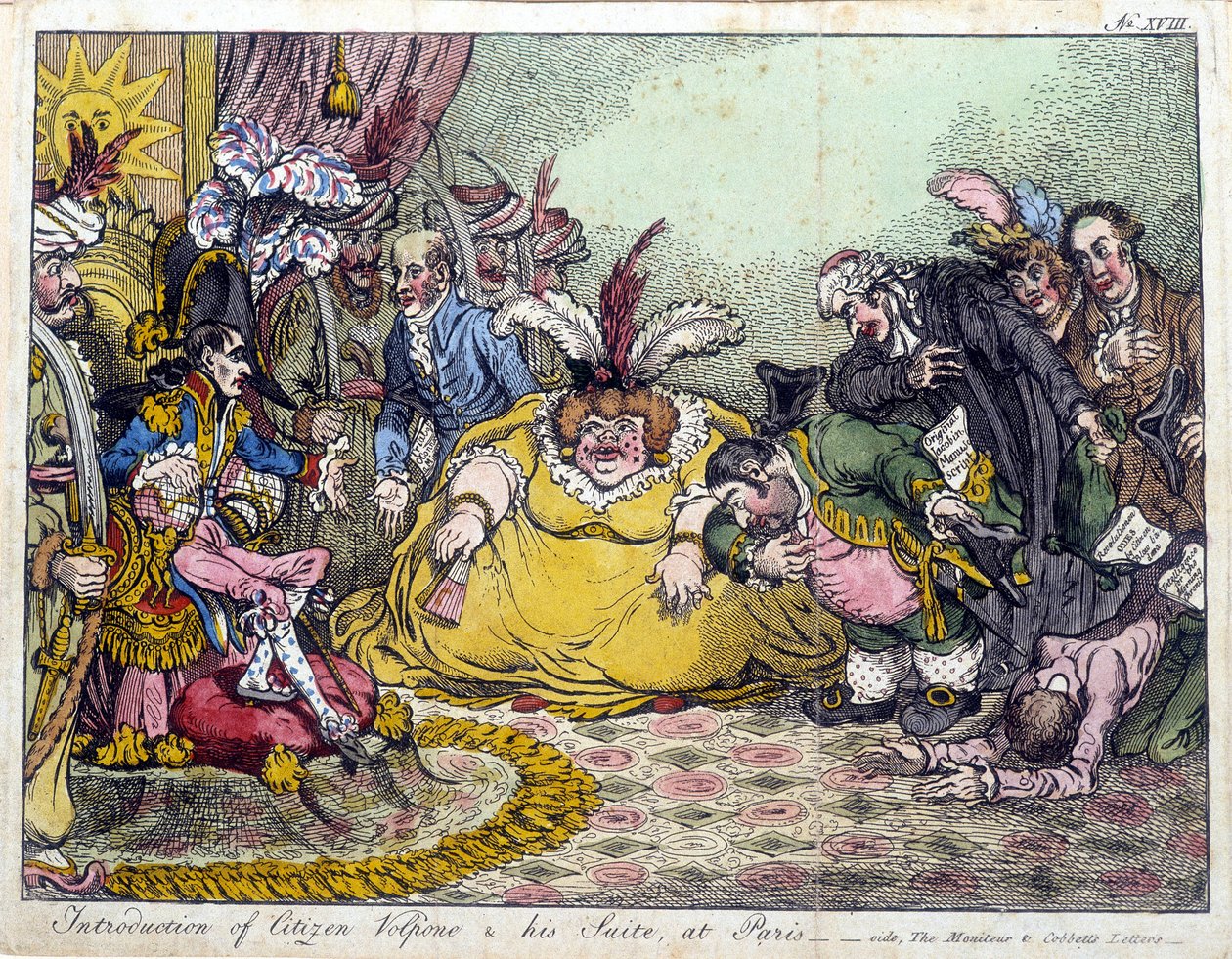 Introductie van Burger Volpone en zijn gevolg, in Parijs (Napoleon Bonaparte; Arthur O