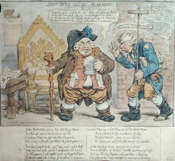 John Bull en de Alarmist door James Gillray