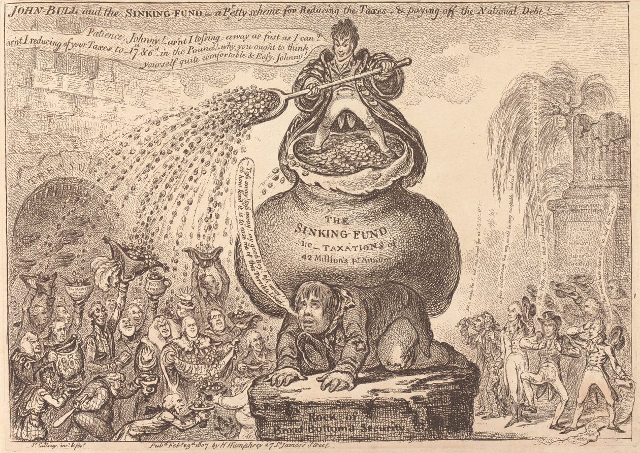 John Bull en het aflossingsfonds door James Gillray