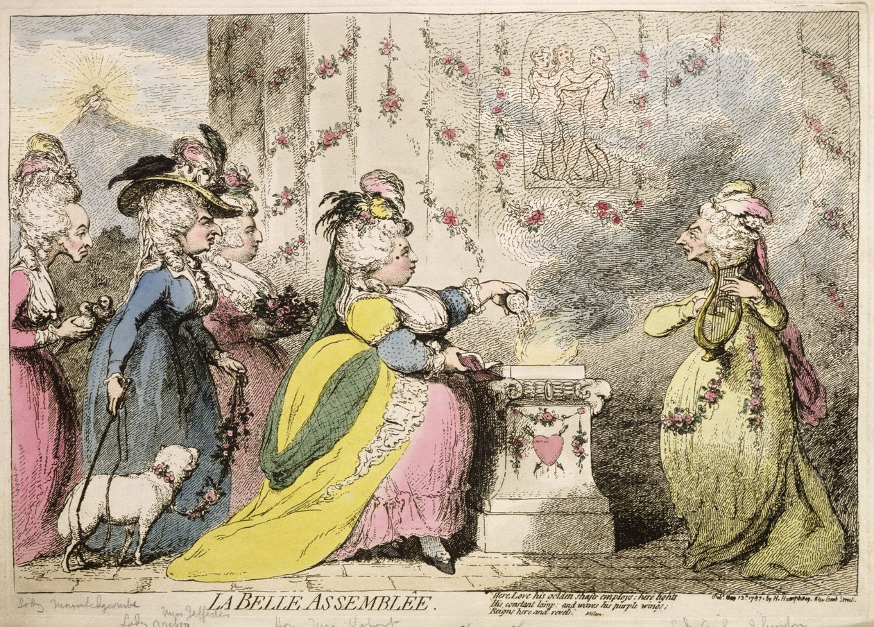 La Belle Assemblee, gepubliceerd door Hannah Humphrey in 1787 door James Gillray