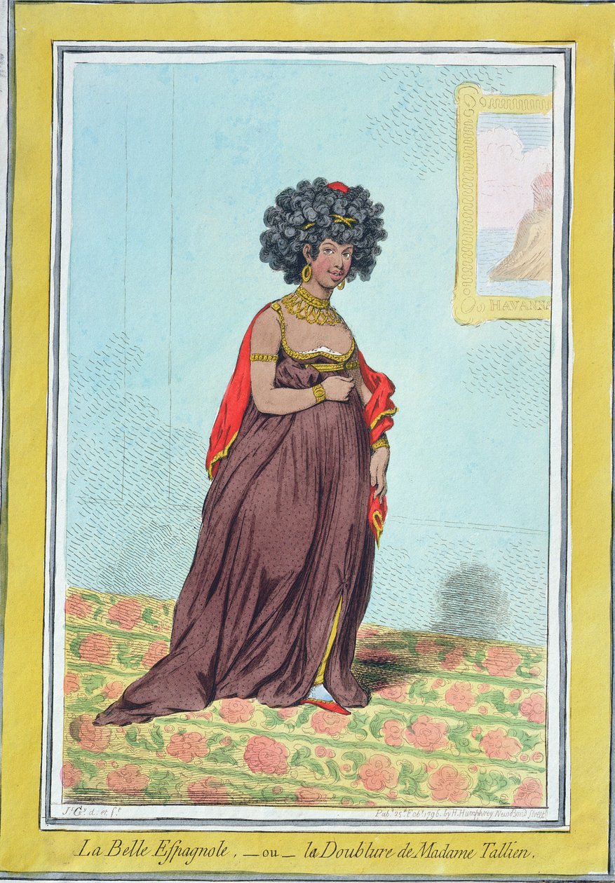 La Belle Espagnole, of La Doublure de Madame Tallien (1773-1835) gepubliceerd door Hannah Humphrey in 1796 door James Gillray