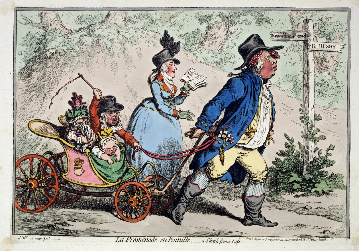 De familiewandeling door James Gillray