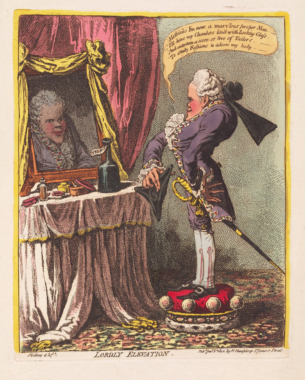 Heerlijk Verheven, uitgegeven 1802 door James Gillray