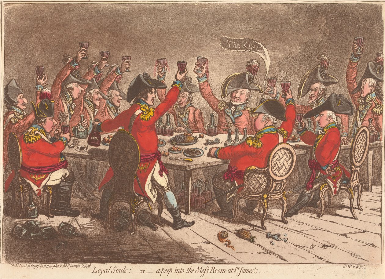 Loyale zielen; - of - Een kijkje in de mess van St. James’s door James Gillray