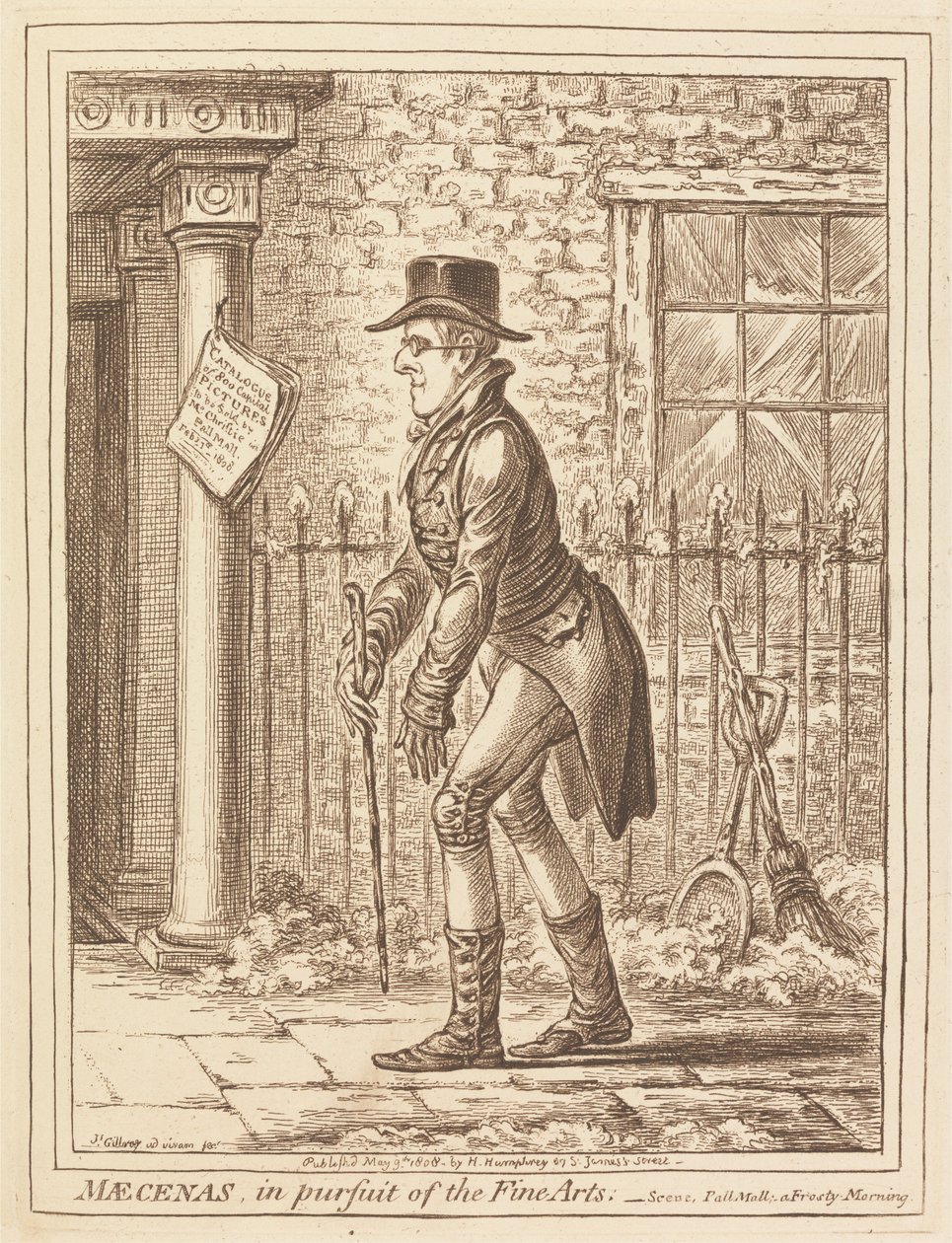 Maecenas, een voorvechter van de schone kunsten door James Gillray