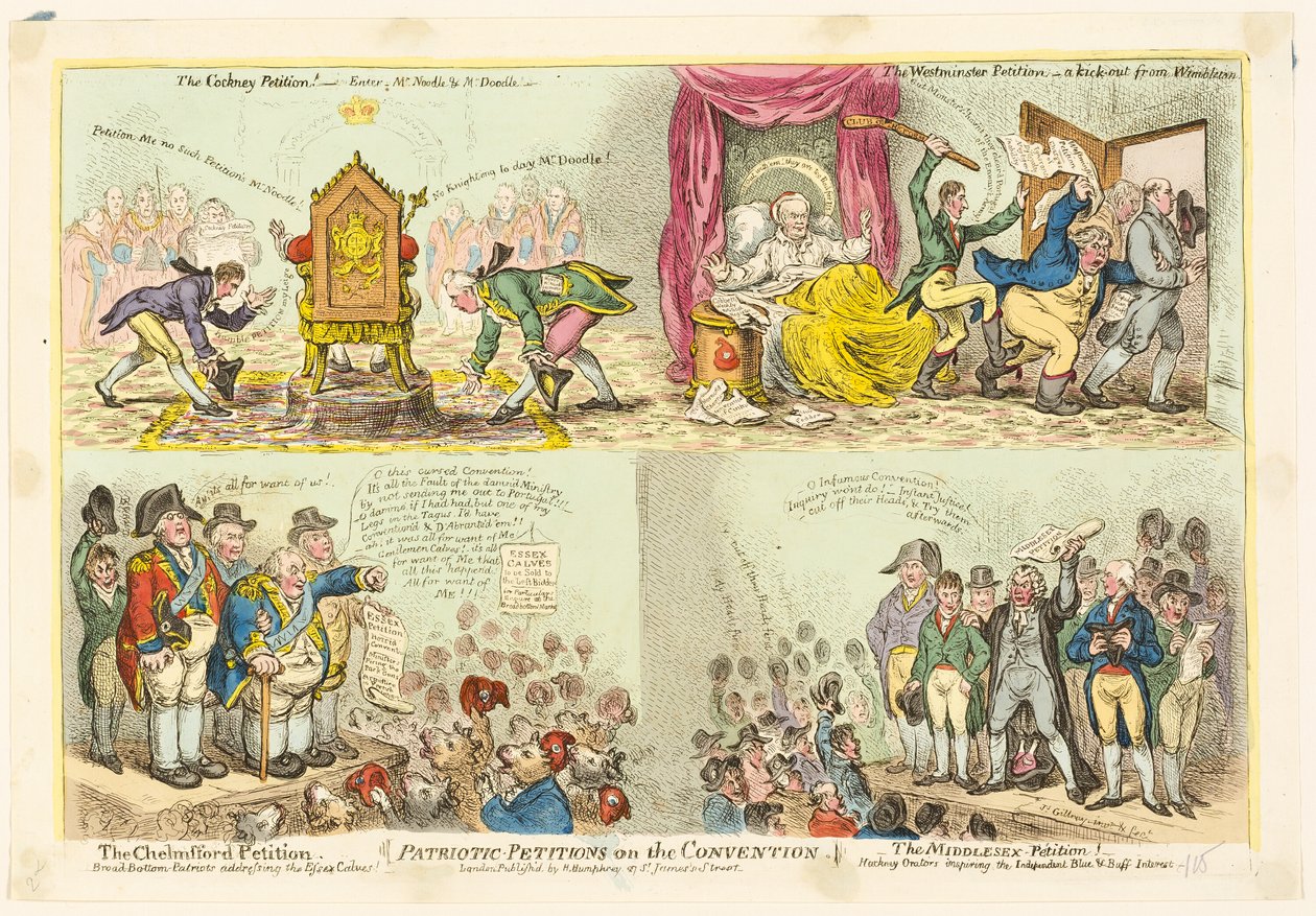 Patriottische petities op de conventie door James Gillray