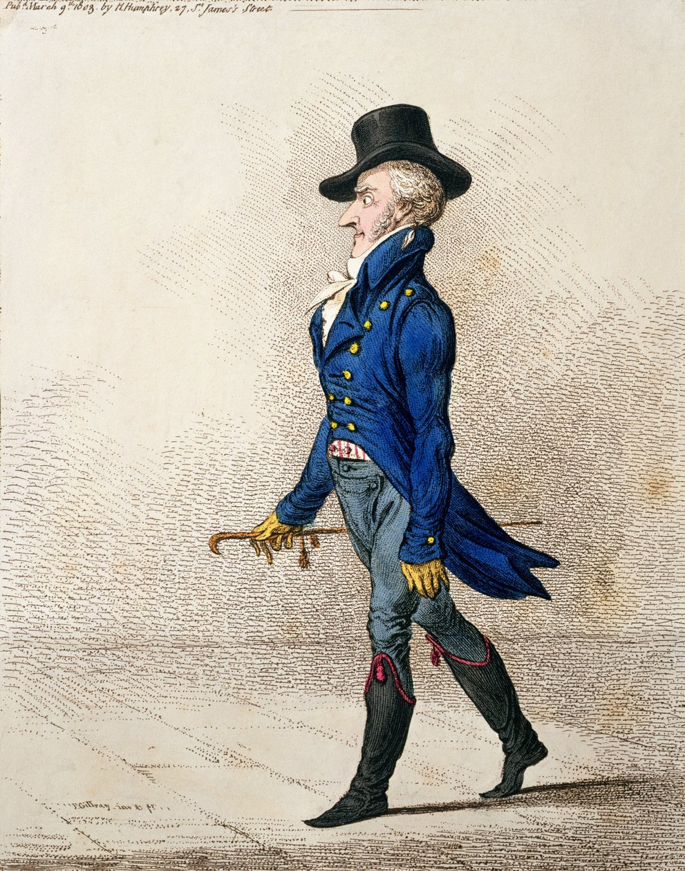 Portret van een man door James Gillray