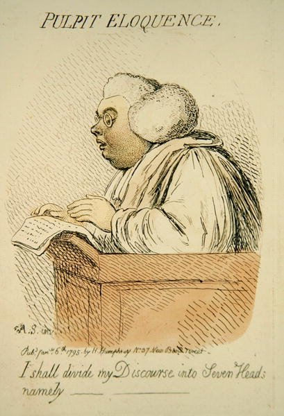 Preekstoelwelsprekendheid (detail) door James Gillray