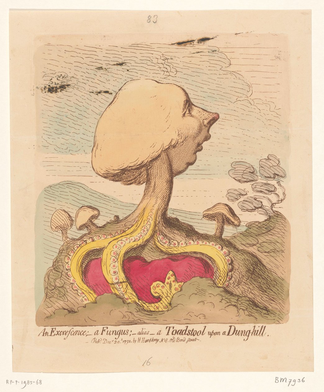 Spotprent op William Pitt de Jonge, 1791 door James Gillray