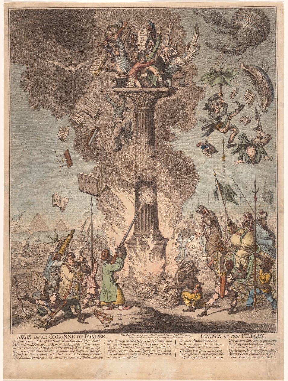 Spotprent op de Franse expeditie naar Egypte, 1799 door James Gillray