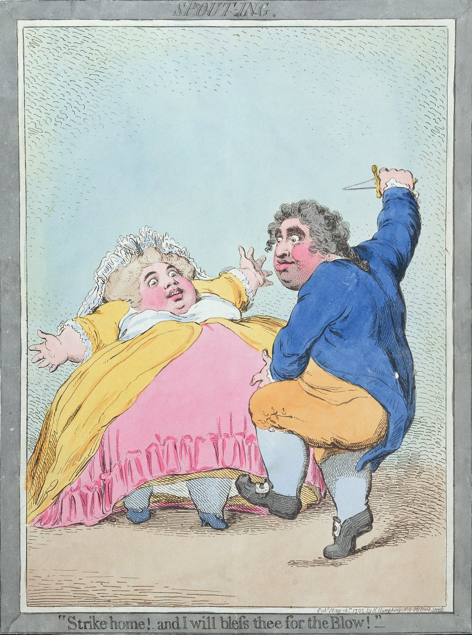 Spuiten, gepubliceerd door Hannah Humphrey in 1792 (handgekleurde ets) door James Gillray