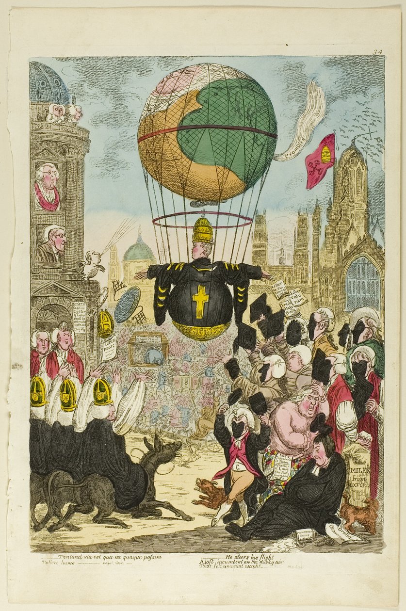Tentand via est qua me quoque possim tollere humo door James Gillray