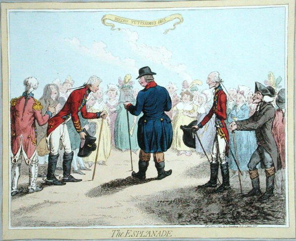 De esplanade, gepubliceerd door Hannah Humphrey in 1797 door James Gillray