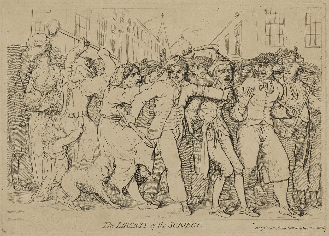 De vrijheid van het onderwerp, gepubliceerd 15 oktober 1779 door James Gillray